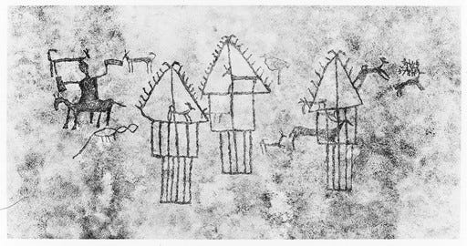 Rock carvings showing housing conditions, Iron Age. Wellcome Collection, United Kingdom. Fonte: europeana.eu.